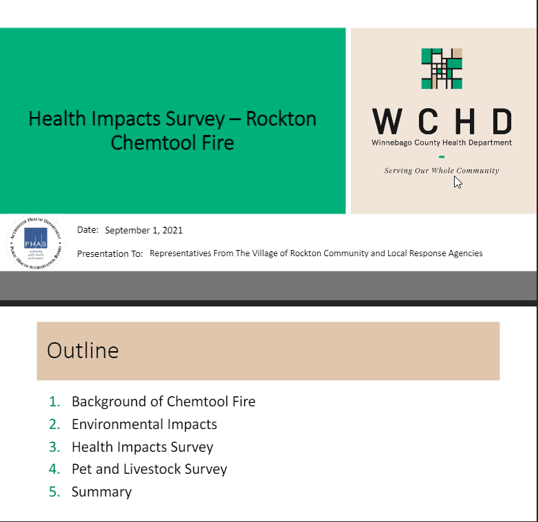 health impacts survey presentation - rockton chemtool fire slides preview