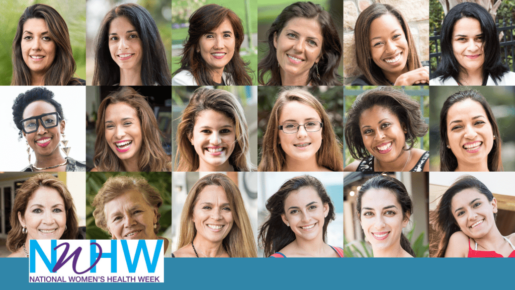 National Women's Health Week. Collage of women's portraits