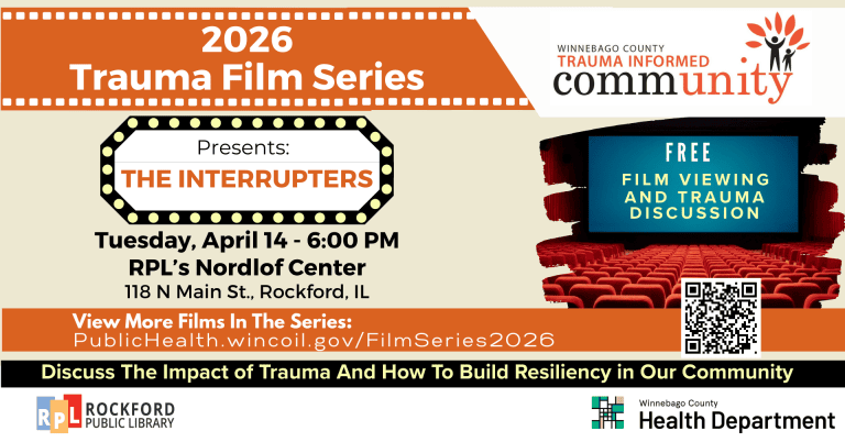 flyer to attend a viewing of "The Interrupters" on April 16th.